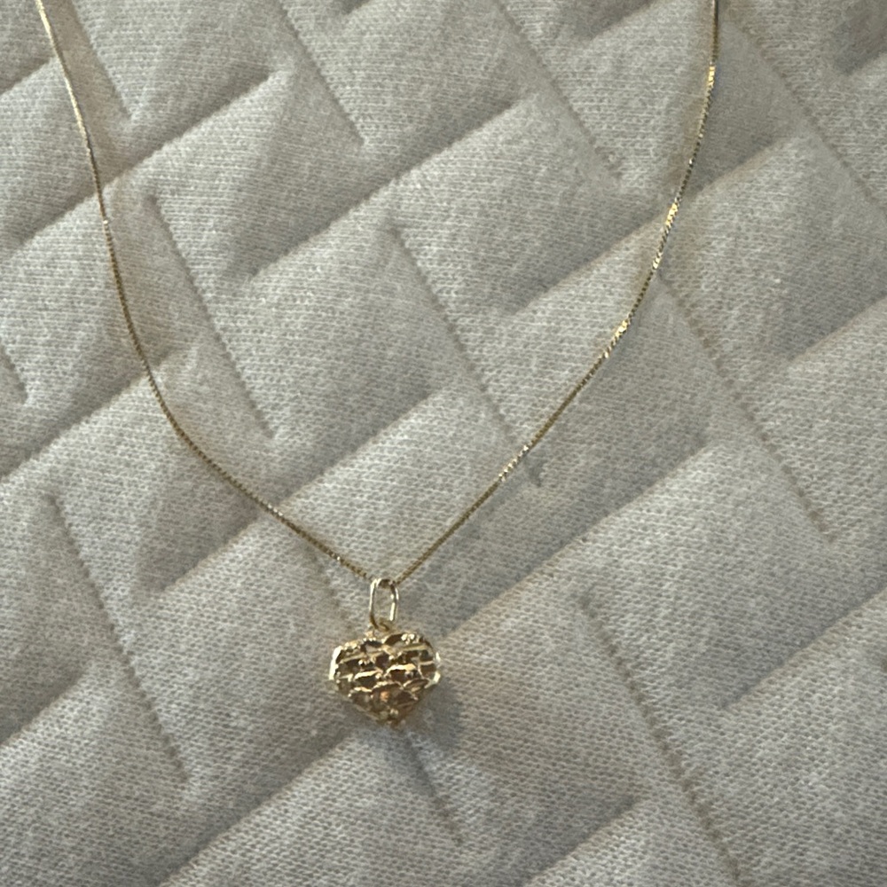 Macy's Gold Textured Heart Necklace